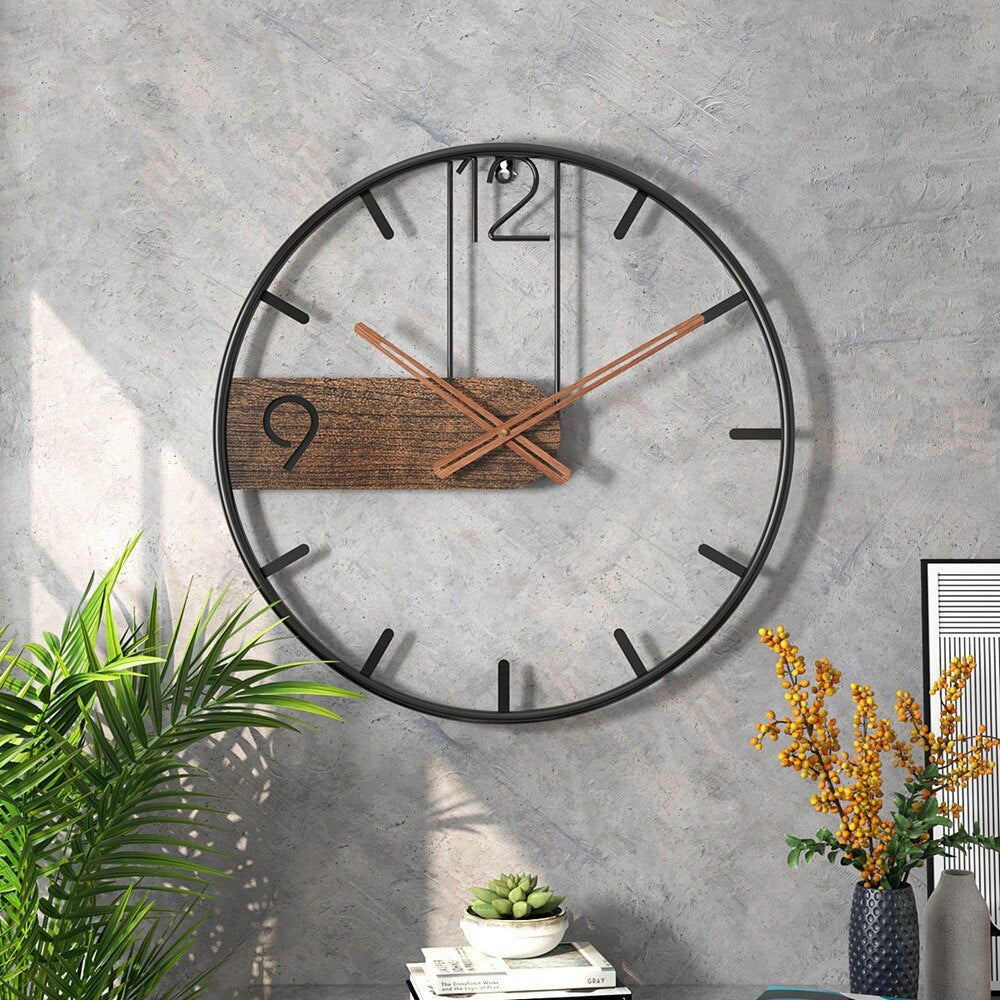 Steel-walnut wall clock