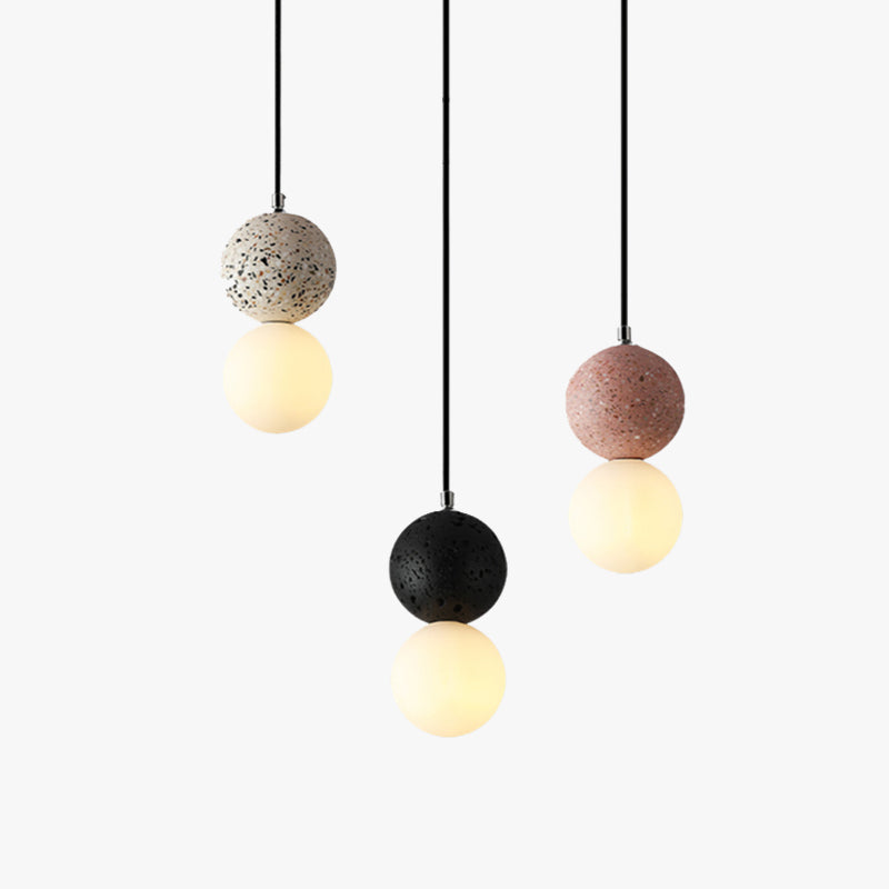 Aurora Pendant Lamps LED - Black and White Glass