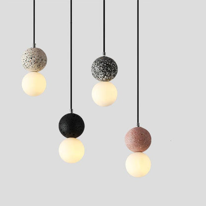 Aurora Pendant Lamps LED - Black and White Glass