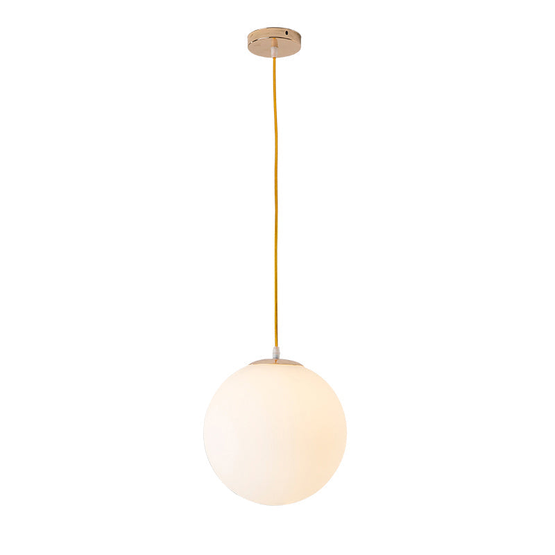 Globe Milk Glass Pendant Lamp - For Dining Room