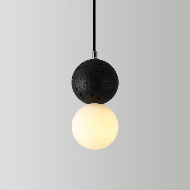 Aurora Pendant Lamps LED - Black and White Glass