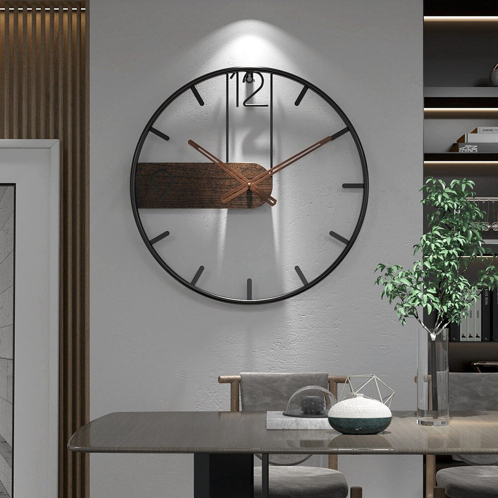 Steel-walnut wall clock