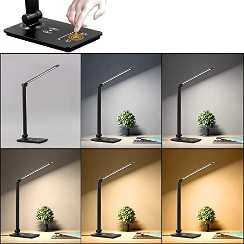 BrightWork – Modern LED Desk Lamp with Wireless Charging