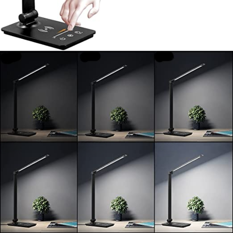 BrightWork – Modern LED Desk Lamp with Wireless Charging