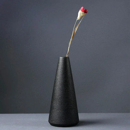 Small Japanese Black Ceramic Vase