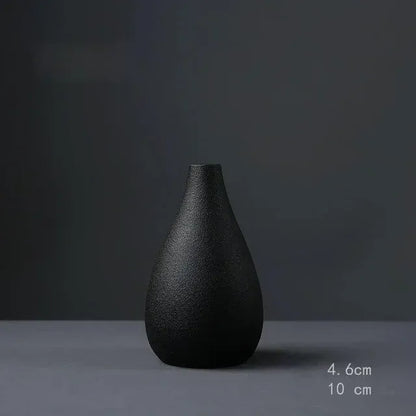 Small Japanese Black Ceramic Vase