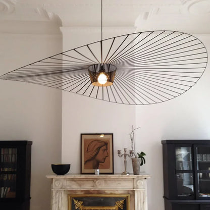 Rosland – Modern Vertigo Pendant Light with Elegant Straw Hat Design