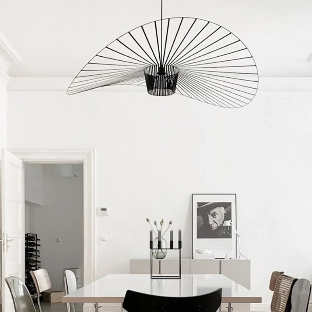 Rosland – Modern Vertigo Pendant Light with Elegant Straw Hat Design