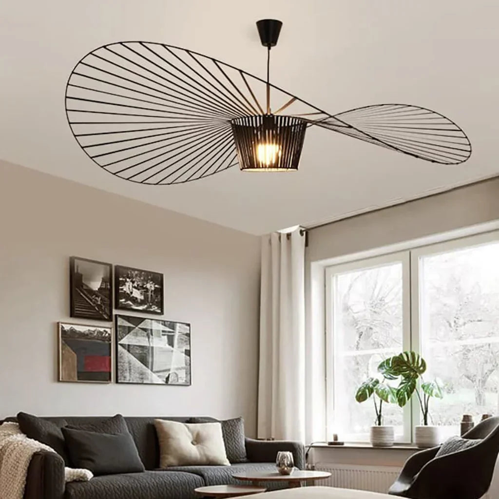 Rosland™ – Lampe suspendue Vertigo moderne avec un design élégant en forme de chapeau de paille