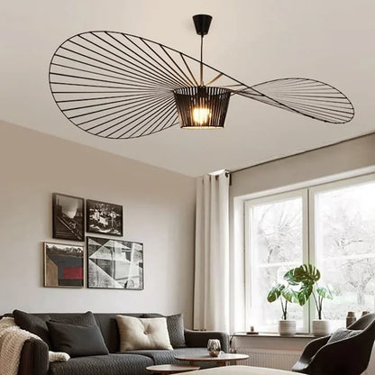 Rosland – Modern Vertigo Pendant Light with Elegant Straw Hat Design