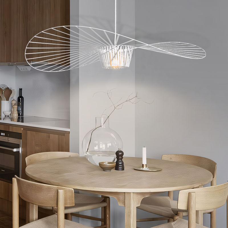 Rosland – Modern Vertigo Pendant Light with Elegant Straw Hat Design