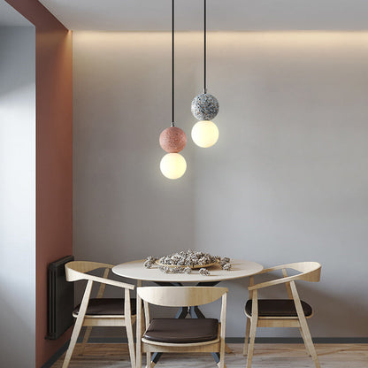 Aurora Pendant Lamps LED - Black and White Glass