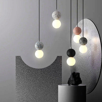 Aurora Pendant Lamps LED - Black and White Glass