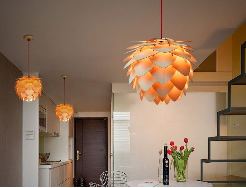 Modern Art Oak Pinecone Pendant Lamps