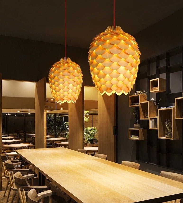 Modern Art Oak Pinecone Pendant Lamps