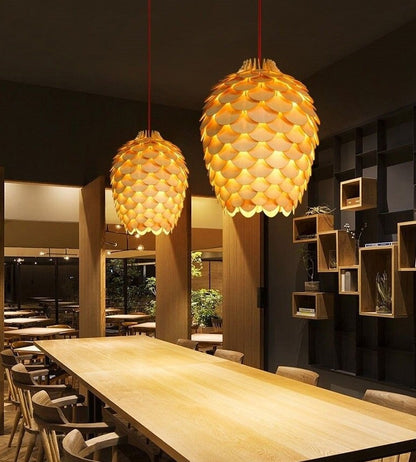 Modern Art Oak Pinecone Pendant Lamps