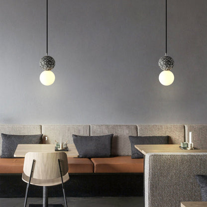 Aurora Pendant Lamps LED - Black and White Glass