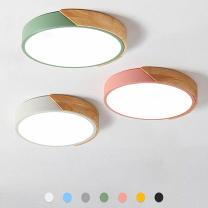 NordicLume™ – Plafonnier LED rond minimaliste moderne avec accent en bois