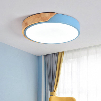 NordicLume™ – Plafonnier LED rond minimaliste moderne avec accent en bois