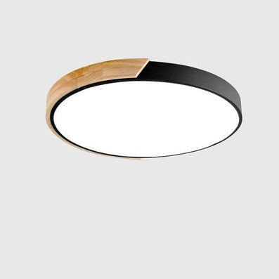 NordicLume™ – Plafonnier LED rond minimaliste moderne avec accent en bois