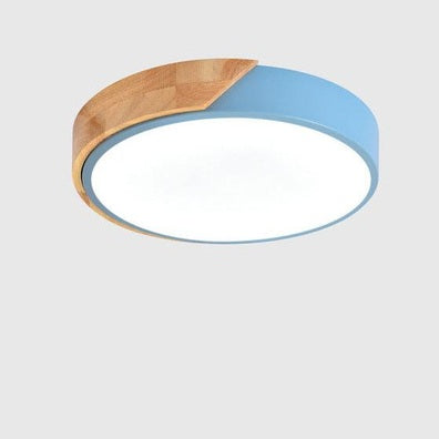 NordicLume™ – Plafonnier LED rond minimaliste moderne avec accent en bois