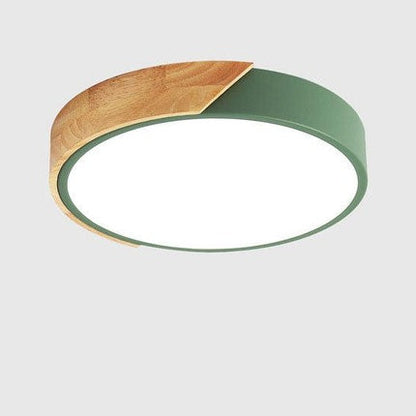 NordicLume™ – Plafonnier LED rond minimaliste moderne avec accent en bois