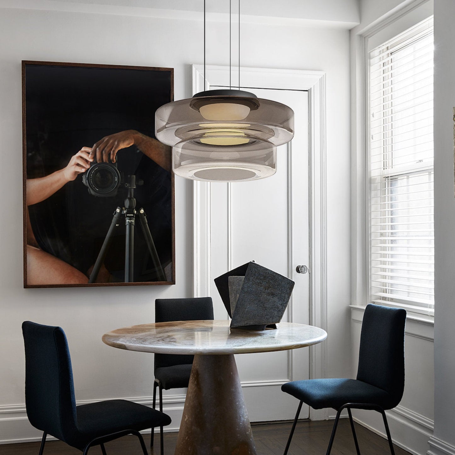 ClarityGlobe – Bauhaus-Style Glass Pendant Light for Modern Elegance