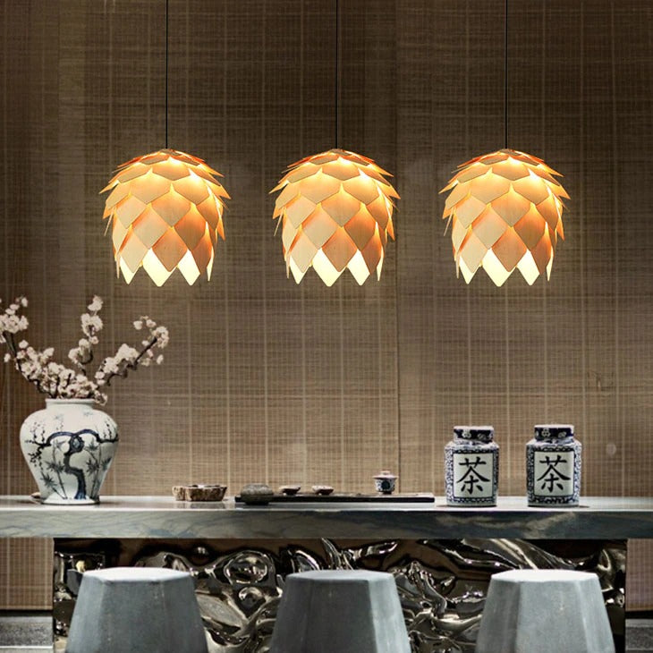 Modern Art Oak Pinecone Pendant Lamps