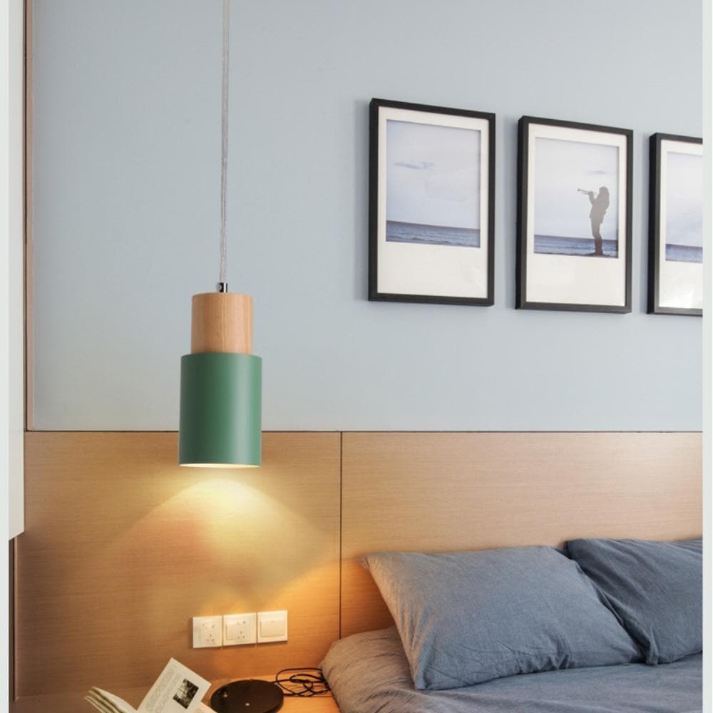 Ingrid Scandinavian Pendant Lamp of Wood and Metal