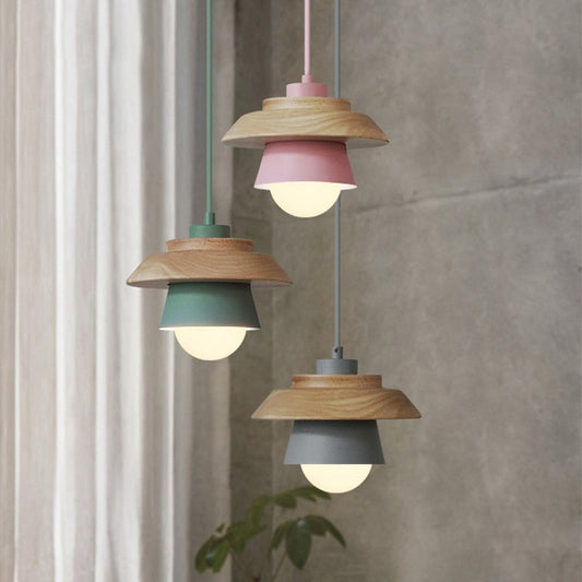 Lampe à suspension en bois scandinave moderne