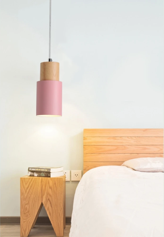 Lampe à suspension scandinave Ingrid en bois et métal